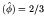 $(\hat{\phi}) = 2/3$